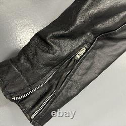 Vintage Wilsons Leather Motorcycle Jacket Black Belted Thinsulate Biker Mens M
