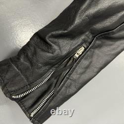Vintage Wilsons Leather Motorcycle Jacket Black Belted Thinsulate Biker Mens M