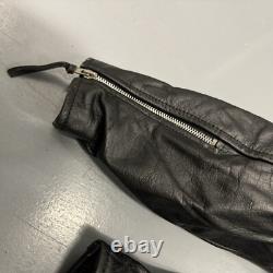 Vintage Wilsons Leather Motorcycle Jacket Black Belted Thinsulate Biker Mens M