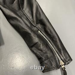 Vintage Wilsons Leather Motorcycle Jacket Black Belted Thinsulate Biker Mens M