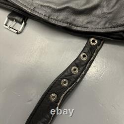 Vintage Wilsons Leather Motorcycle Jacket Black Belted Thinsulate Biker Mens M