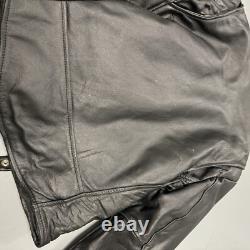Vintage Wilsons Leather Motorcycle Jacket Black Belted Thinsulate Biker Mens M