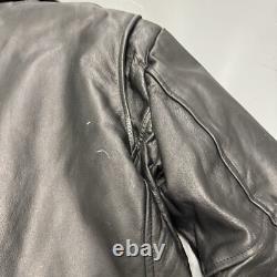 Vintage Wilsons Leather Motorcycle Jacket Black Belted Thinsulate Biker Mens M
