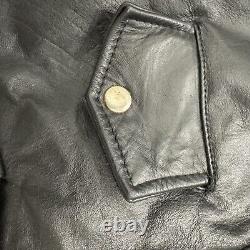 Vintage Wilsons Leather Motorcycle Jacket Black Belted Thinsulate Biker Mens M