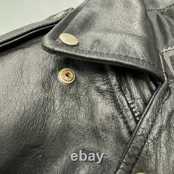 Vintage Wilsons Leather Motorcycle Jacket Black Belted Thinsulate Biker Mens M