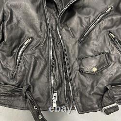 Vintage Wilsons Leather Motorcycle Jacket Black Belted Thinsulate Biker Mens M