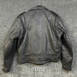 Vintage Wilsons Leather Motorcycle Jacket Mens Black Thinsulate Moto Biker XL