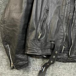 Vintage Wilsons Leather Motorcycle Jacket Mens Black Thinsulate Moto Biker XL