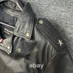 Vintage Wilsons Leather Motorcycle Jacket Mens Black Thinsulate Moto Biker XL