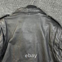 Vintage Wilsons Leather Motorcycle Jacket Mens Black Thinsulate Moto Biker XL