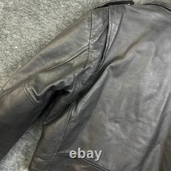 Vintage Wilsons Leather Motorcycle Jacket Mens Black Thinsulate Moto Biker XL