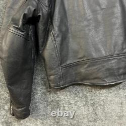 Vintage Wilsons Leather Motorcycle Jacket Mens Black Thinsulate Moto Biker XL