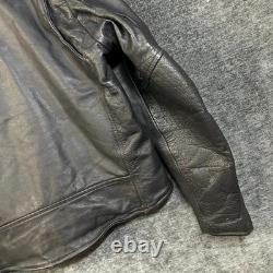 Vintage Wilsons Leather Motorcycle Jacket Mens Black Thinsulate Moto Biker XL