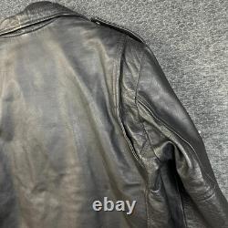 Vintage Wilsons Leather Motorcycle Jacket Mens Black Thinsulate Moto Biker XL