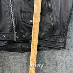 Vintage Wilsons Leather Motorcycle Jacket Mens Black Thinsulate Moto Biker XL