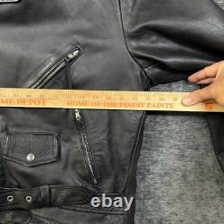 Vintage Wilsons Leather Motorcycle Jacket Mens Black Thinsulate Moto Biker XL