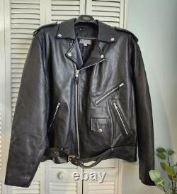 Vintage Wilsons Leather Motorcycle Jacket Thinsulate Men's size XXL Black EUC
