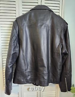 Vintage Wilsons Leather Motorcycle Jacket Thinsulate Men's size XXL Black EUC