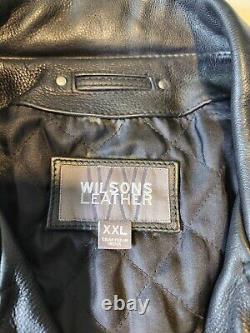 Vintage Wilsons Leather Motorcycle Jacket Thinsulate Men's size XXL Black EUC