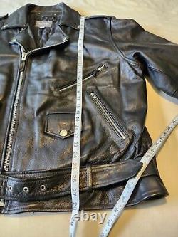 Vintage Wilsons Leather Motorcycle Jacket Thinsulate Men's size XXL Black EUC