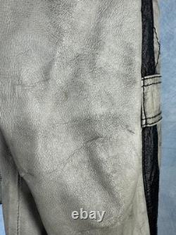 Vintage Wilsons Men's Leather Motorcycle Jacket Silver Gray L