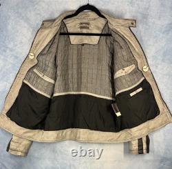 Vintage Wilsons Men's Leather Motorcycle Jacket Silver Gray L