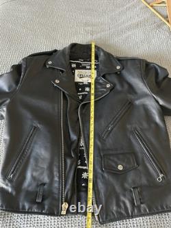 Vintage Wilsons Open Road Black Leather Motorcycle Moto Biker Jacket Size Medium
