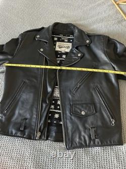 Vintage Wilsons Open Road Black Leather Motorcycle Moto Biker Jacket Size Medium