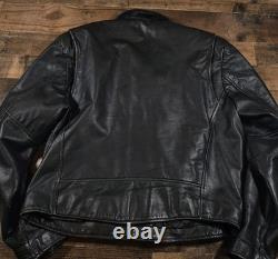 Vintage Wilsons Open Road Leather Motorcycle Jacket Mens 44 Large Black 80s 90s