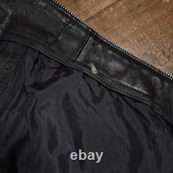 Vintage Wilsons Open Road Leather Motorcycle Jacket Mens 44 Large Black 80s 90s