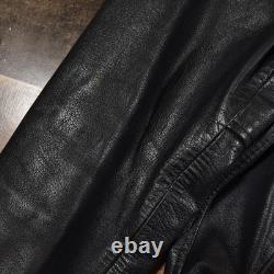 Vintage Wilsons Open Road Leather Motorcycle Jacket Mens 44 Large Black 80s 90s