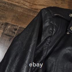 Vintage Wilsons Open Road Leather Motorcycle Jacket Mens 44 Large Black 80s 90s