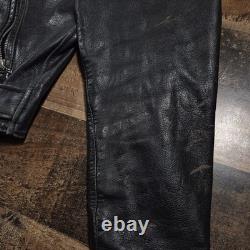 Vintage Wilsons Open Road Leather Motorcycle Jacket Mens 44 Large Black 80s 90s