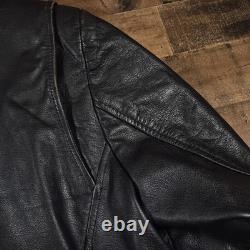 Vintage Wilsons Open Road Leather Motorcycle Jacket Mens 44 Large Black 80s 90s