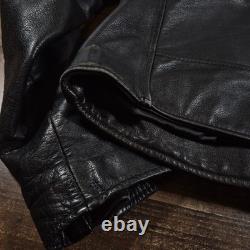 Vintage Wilsons Open Road Leather Motorcycle Jacket Mens 44 Large Black 80s 90s