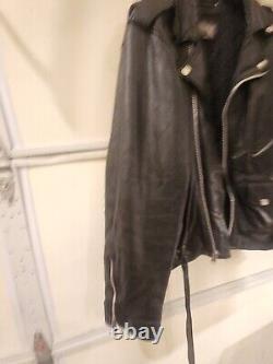 Vintage Wilsons Road Leather Motorcycle Biker Cafe Racer Jacket Coat Mens XL