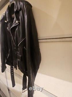 Vintage Wilsons Road Leather Motorcycle Biker Cafe Racer Jacket Coat Mens XL