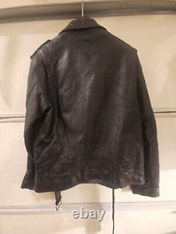 Vintage Wilsons Road Leather Motorcycle Biker Cafe Racer Jacket Coat Mens XL