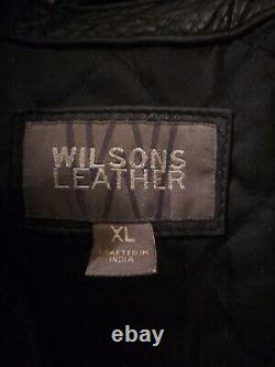 Vintage Wilsons Road Leather Motorcycle Biker Cafe Racer Jacket Coat Mens XL