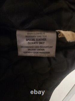 Vintage Wilsons Road Leather Motorcycle Biker Cafe Racer Jacket Coat Mens XL