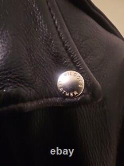 Vintage Wilsons Road Leather Motorcycle Biker Cafe Racer Jacket Coat Mens XL