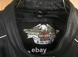 Vintage Womans Harley Davidson Leather Jacket XL Black/White