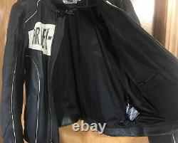 Vintage Womans Harley Davidson Leather Jacket XL Black/White