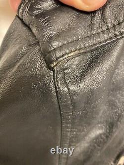 Vintage Women's Wilsons Black Leather Cropped Motorcycle Jacket Sz M Biker