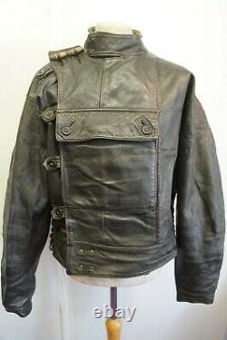 Vintage Ww2 Oljon Skinnvaror Malung Swedish Leather Tanker Jacket Size 52 Ukxl