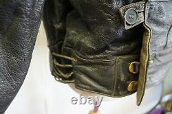 Vintage Ww2 Oljon Skinnvaror Malung Swedish Leather Tanker Jacket Size 52 Ukxl