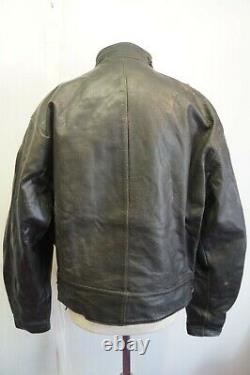 Vintage Ww2 Oljon Skinnvaror Malung Swedish Leather Tanker Jacket Size 52 Ukxl