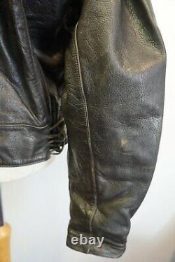 Vintage Ww2 Oljon Skinnvaror Malung Swedish Leather Tanker Jacket Size 52 Ukxl