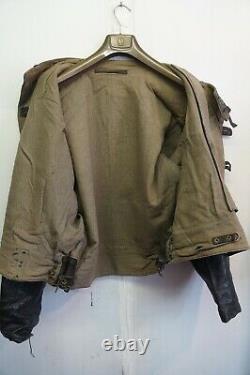 Vintage Ww2 Oljon Skinnvaror Malung Swedish Leather Tanker Jacket Size 52 Ukxl