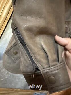 Vintage XXL Hein Gericke Vented Brown Leather Lined Jacket